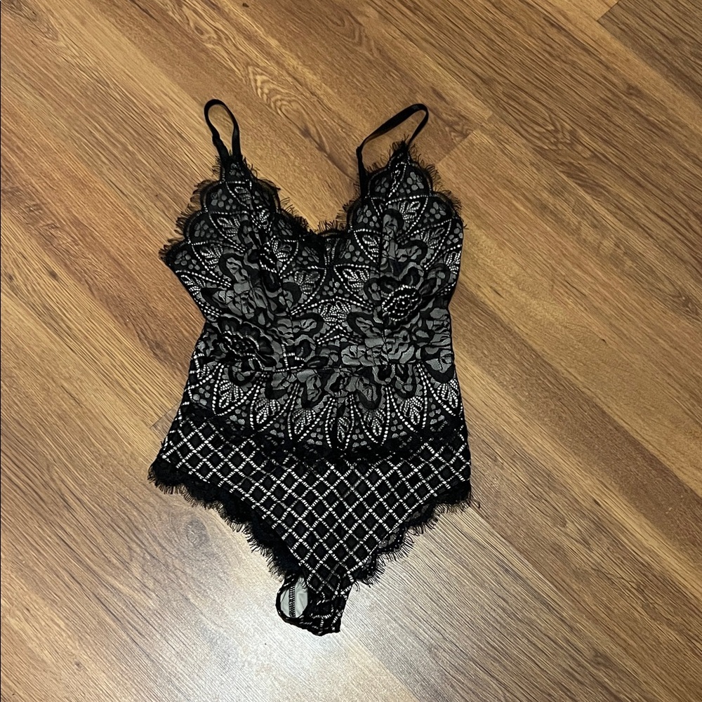 SHEIN Black Lace Bodysuit
